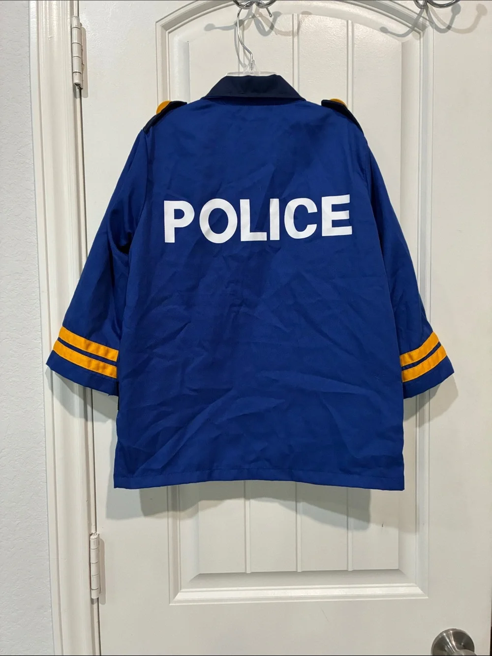 Children's Blue Police Costume Jacket with Yellow Accents worn once - twice